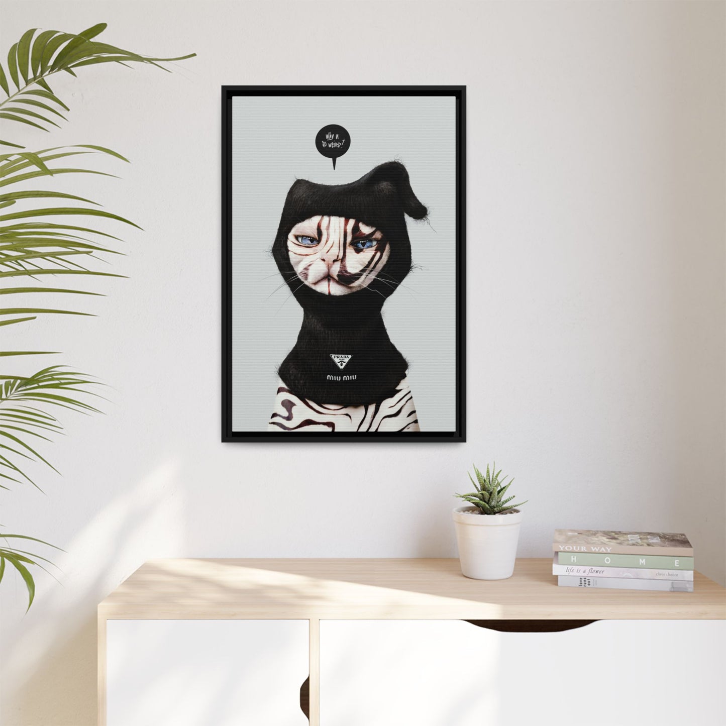 Framed Canvas - Why U So Weird?