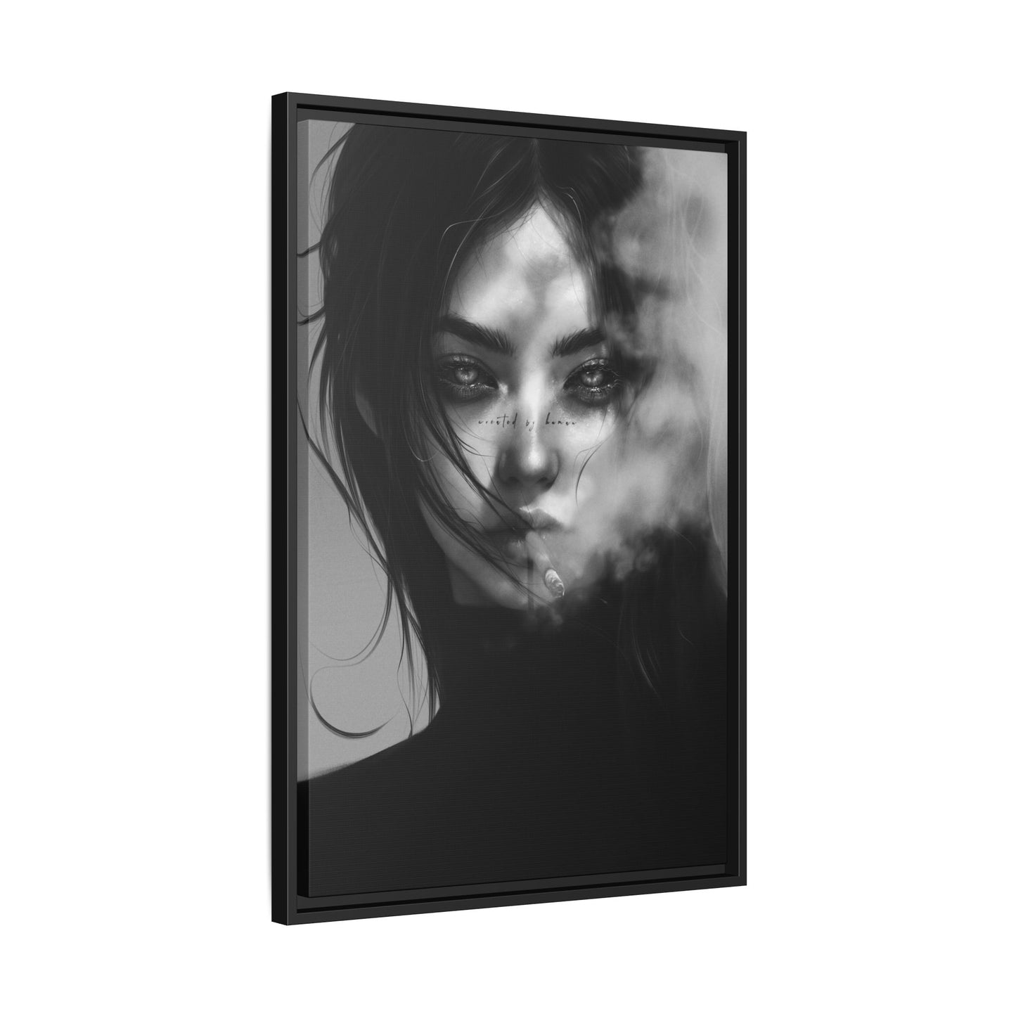 Framed Canvas - Created By Human BnW